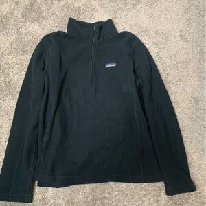 Patagonia Women's Quarter Zip Sweater Fleece, Size L Black PO 332820 RN 51884